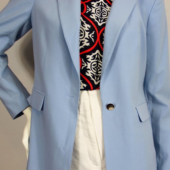 Calvin Klein Powder Blue Single-Breasted Blazer - Picture 3 of 7